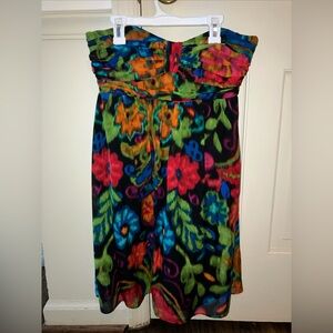 Shoshanna 2 Strapless Silk Flora Print W Mini Dress